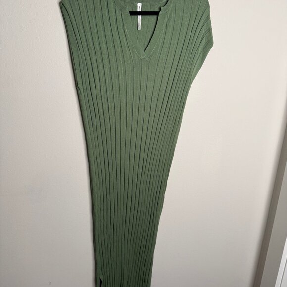 Paper Label Women's‎ Green Nadia Wide Rib Sleeveless Maxi Dress - Size M Medium - Picture 2 of 6